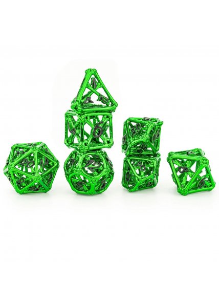 Hollow Metal RPG Dice Set - Green Death's Treasure